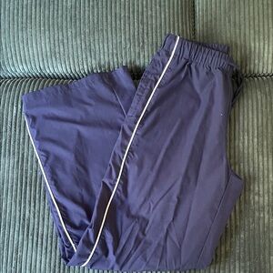 Navy Blue Track Pants with White Stripe